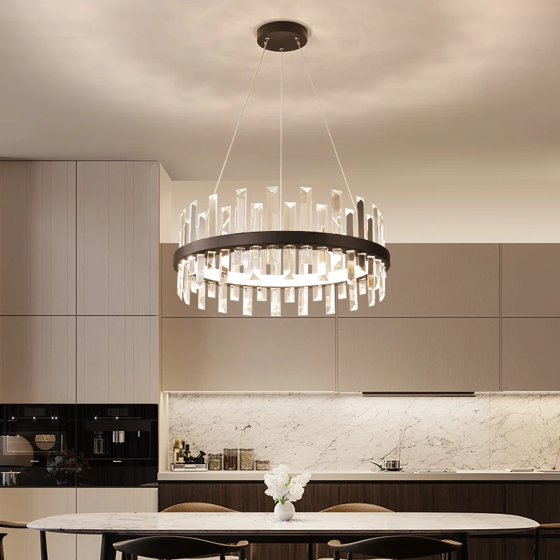 

2023 New Dining Room Chandelier Modern Simple Crystal Lamps Atmospheric Affordable Luxury Style Led Living Room Lighting