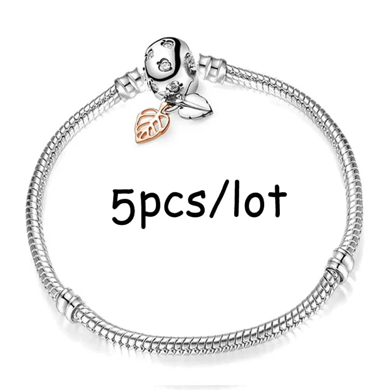 5 шт./лот винтажный посеребренный браслет с подвесками Европейский стиль Змеиный