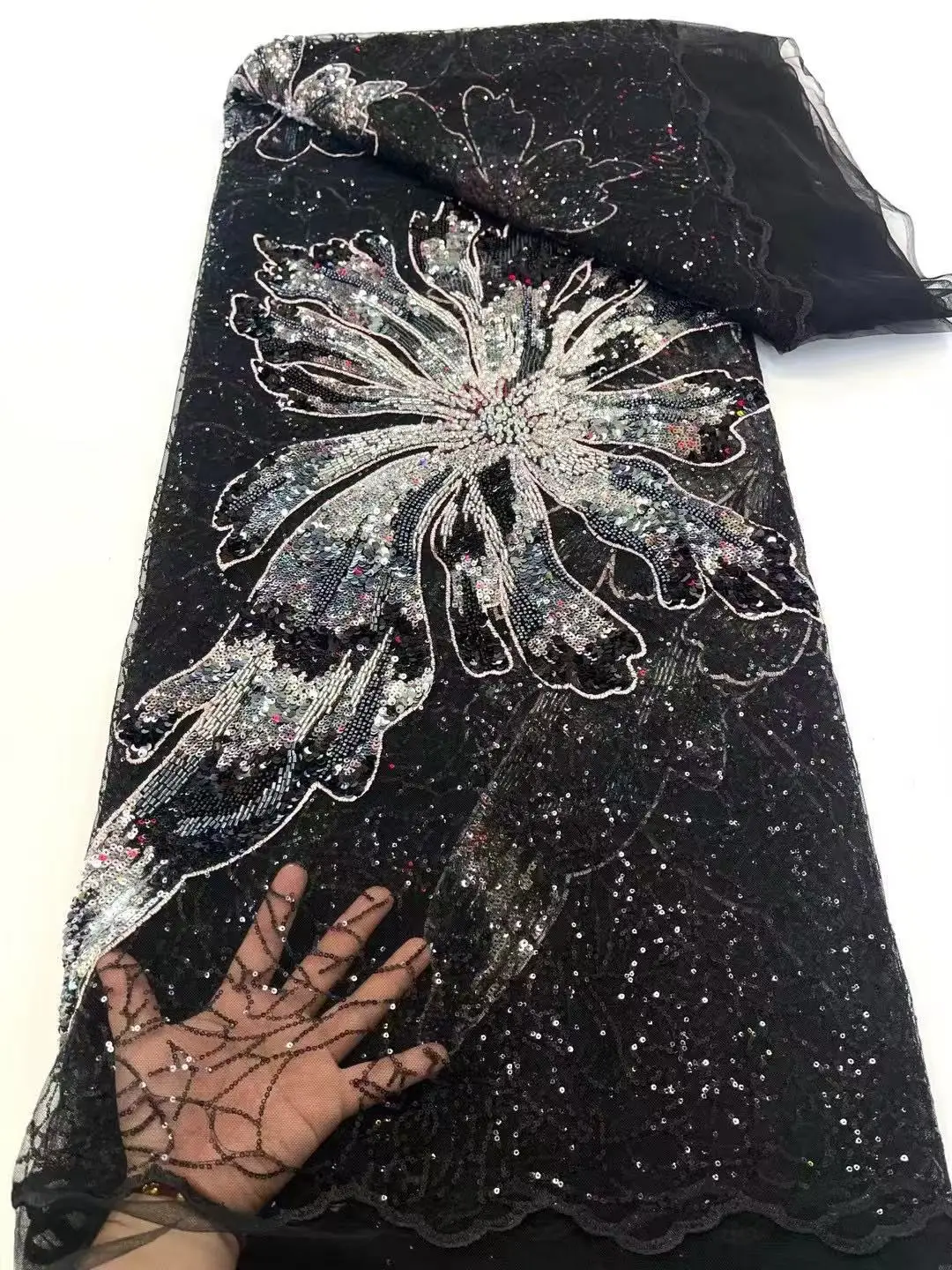 Новинка 2025 года 3D ткань с цветами трубка из бисера изысканная цветочная вышивка