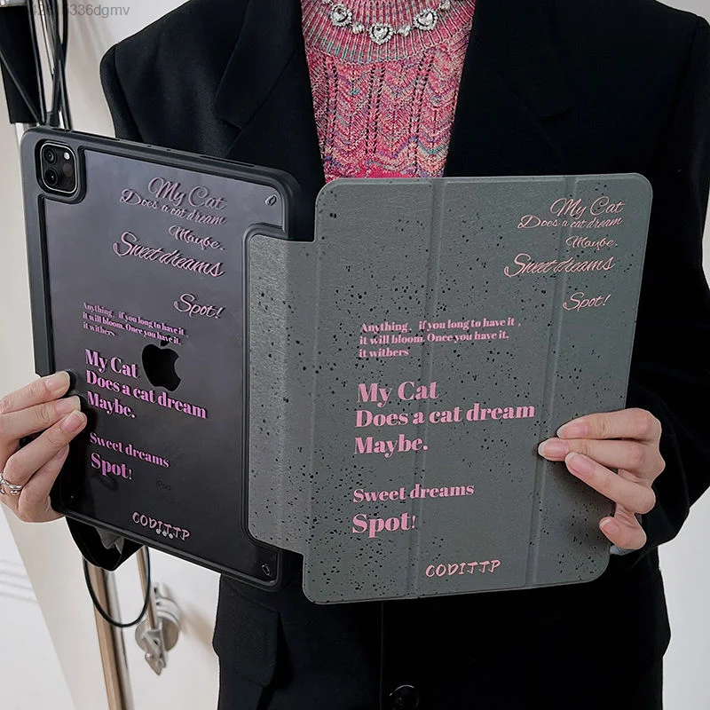 Модный чехол для планшета с надписью защитный IPad Pro 2021 простой стильный Ipad Air 4 5 в