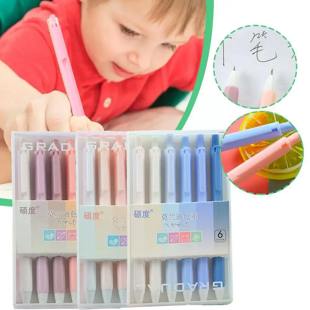 

Симпатичная цветная гелевая ручка Morandi с наконечником St 0,5 мм, черная кавайная ручка для подписи и письма, канцелярские принадлежности, черн...