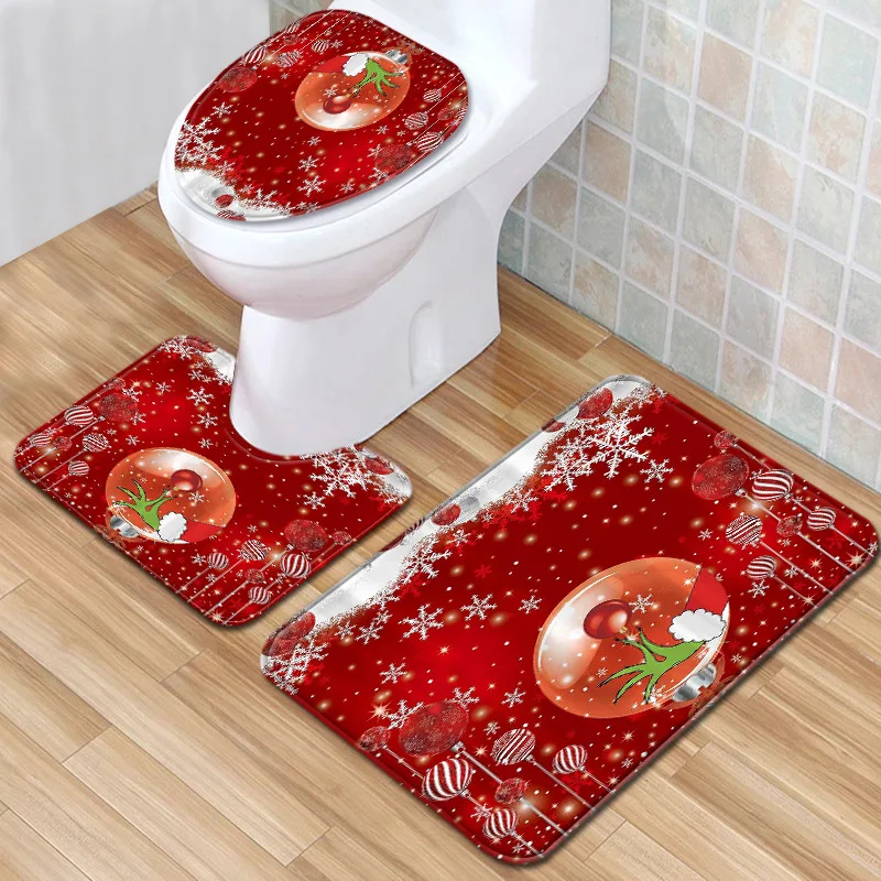 

3 d коврик для туалета, рождественские Трехкомпонентные коврики для ванной