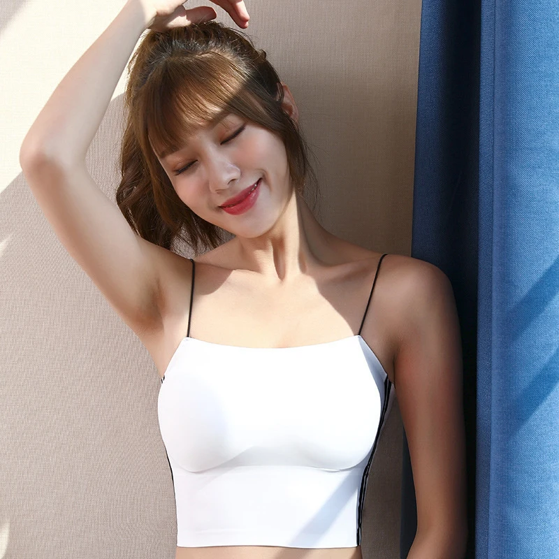 Женские бюстгальтеры из ледяного шелка бесшовные красивые без косточек сзади