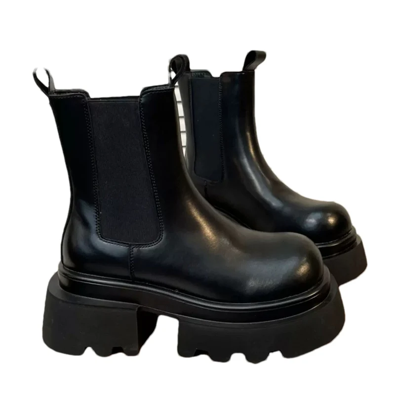 Женские ботильоны на платформе для снежной погоды дизайнерская обувь высоком