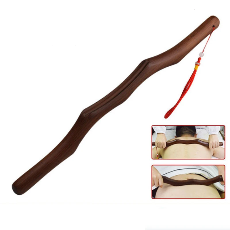 

Carbonized Wood Gua Sha Massage Stick Back Body Meridian Scraping Treatment Muscle Relaxing Guasha Massage Tool