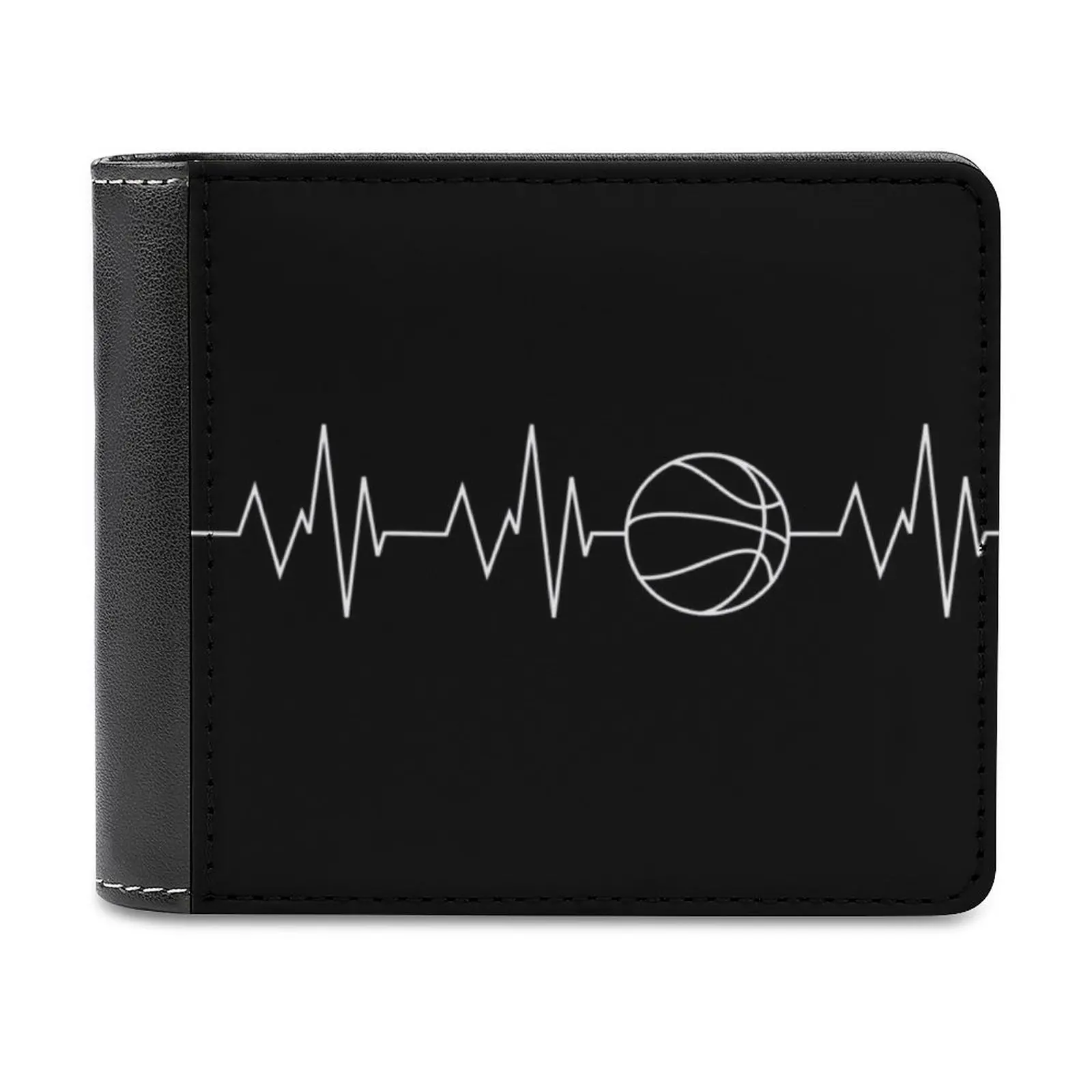 

Кошелек в классическом стиле для мужчин, бумажники с рисунком сердцебиения и баскетбола, модная корзина с сердцебиением