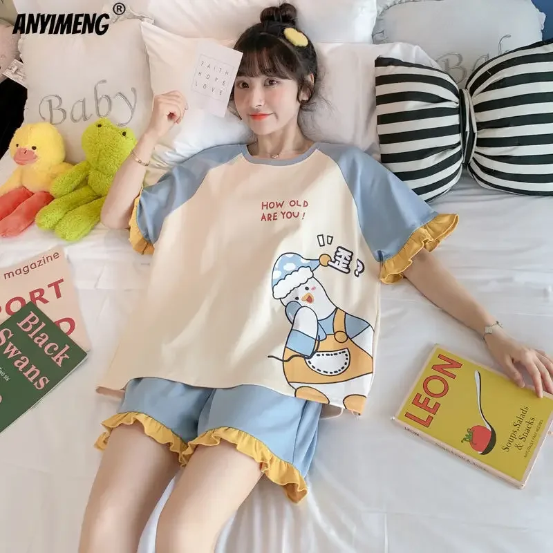 Женская пижама размера плюс летние шорты одежда для сна отдыха новинка женская