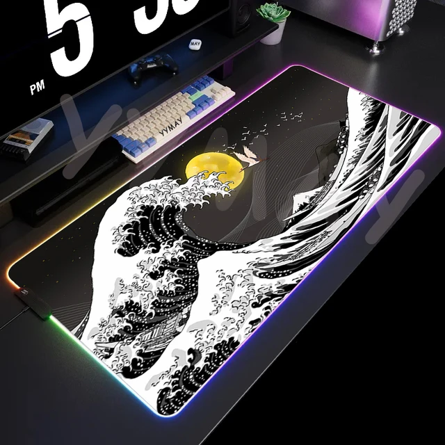Настольный коврик для мыши, коврик для игровой клавиатуры RGB, подставка для мыши для геймеров XXL, коврики для мыши, дизайнерские коврики для мыши