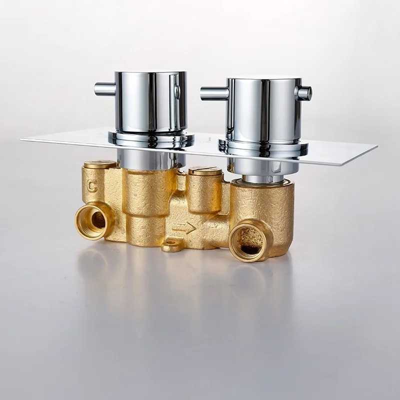 Набор для душа с термостатом медная душевая панель Водопад в форме цветка