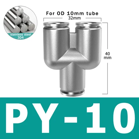 10 шт. PE PY 4/6/8/10 из нержавеющей стали 304, металлическая пневматическая быстроразъемная муфта, фитинг для воздушной трубы высокого давления, устойчивый к коррозии
