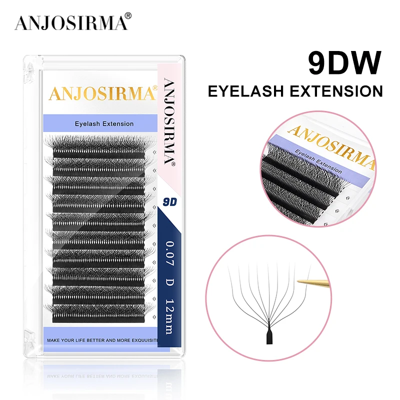 Ресницы ANJOSIRMA накладные мягкие натуральные для наращивания 0 07d Длина 8-15 мм