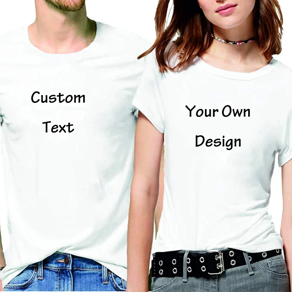 

Summer Customize Tee shirt DIY Logo Women Men Round Collar Text Tshirt Personalize Your Outfit Custom T shirt