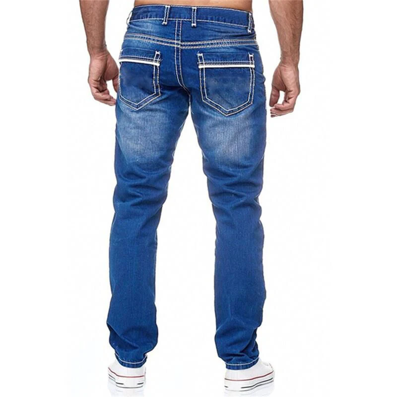 New Jeans Men's Straight-Leg Fashion Classic Blue And Black Pants Spring and Summer Loose Wide-Leg Men's Jeans Denim Trousers