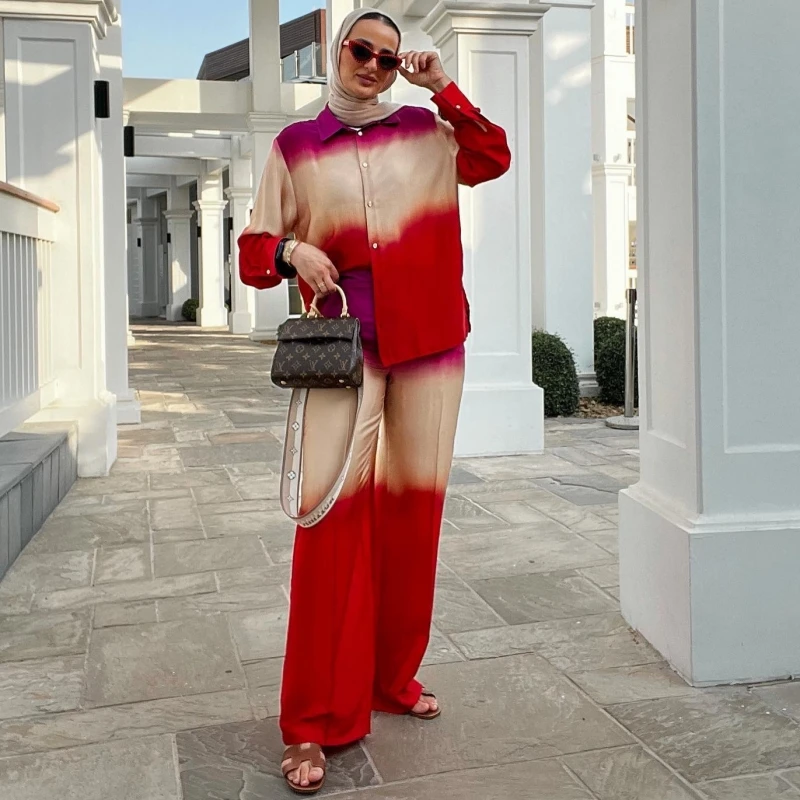 

Комплект Дашики женский из 2 предметов, рубашка с длинным рукавом в африканском стиле, блузка, топ и брюки, модная офисная Дамская одежда