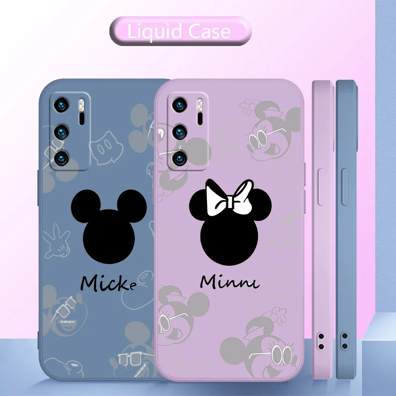 

Disney Mickey and Minnie Mouse Phone Case Liquid Rope For Huawei P20 P20 PRO LITE P30 LITE PRO P40 P50 PRO LITE P SMART PLUS