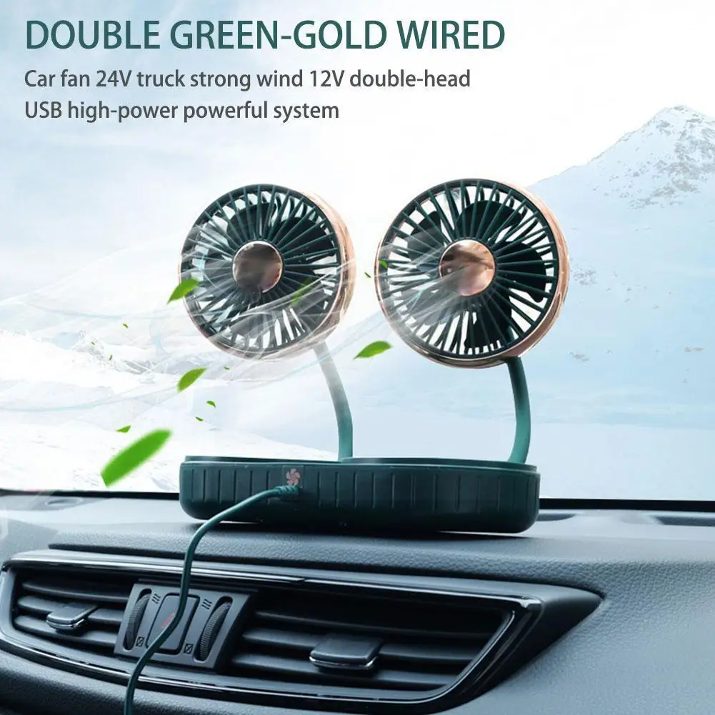 

12v 24v Car Fan 360 Degree All-round Adjustable Car Dual Air Fan Air Car Fan Cooling Auto Auto Accessories Cooler Fan O5f4