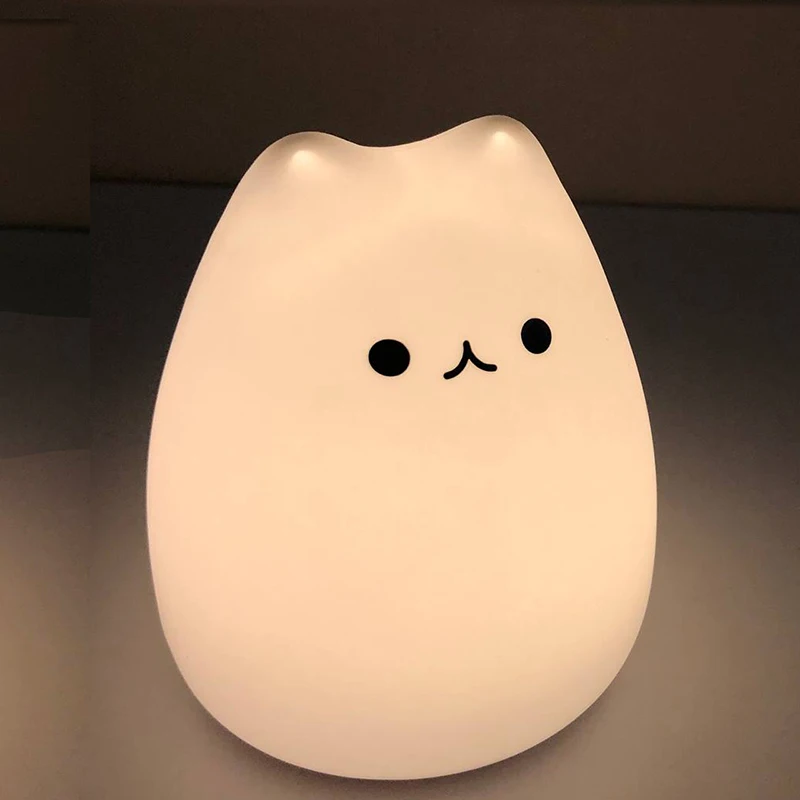 

Светодиодный ночсветильник Kawaii, ночная лампа, Коран, сенсорный датчик, кошка, силиконовый, животное, свет s, фонарь, подарок, декоративная лам...