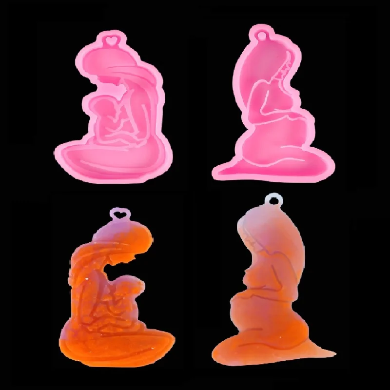 

Diy Mermaid Cake Silicone Mold Mother-child Model Aromatherapy Candle Plaster Resin Pendant Decorative Dripping Mold