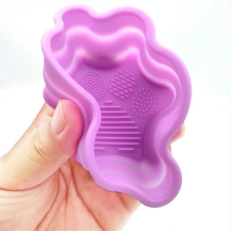 Силиконовая щетка для макияжа складной мягкий коврик чистки лица с чашей мытья