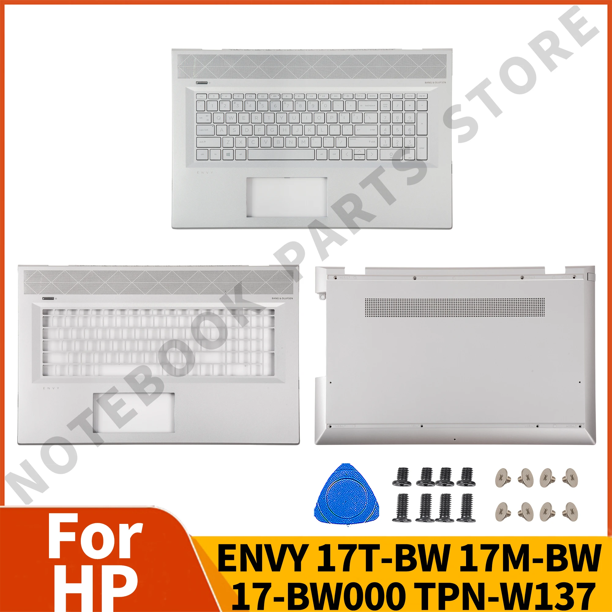 New Original For HP ENVY 17T-BW 17M-BW 17-BW000 TPN-W137 Palmrest Case Bottom Case Keyboard With Backlit Backlight Silver