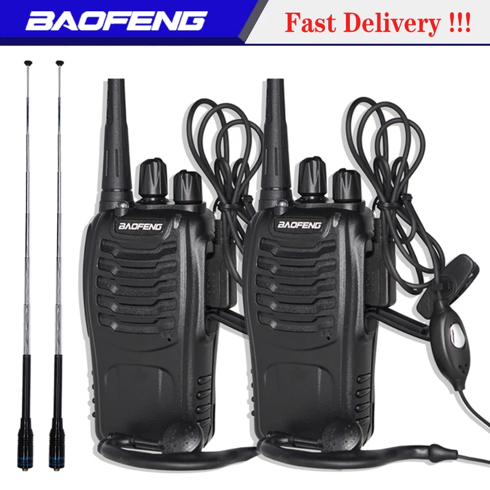 2PC Baofeng BF-888S Walkie Talkie Portable Radio Station BF888S 5W Comunicador Transmitter Transceiver Two Way Radio USB Charge
