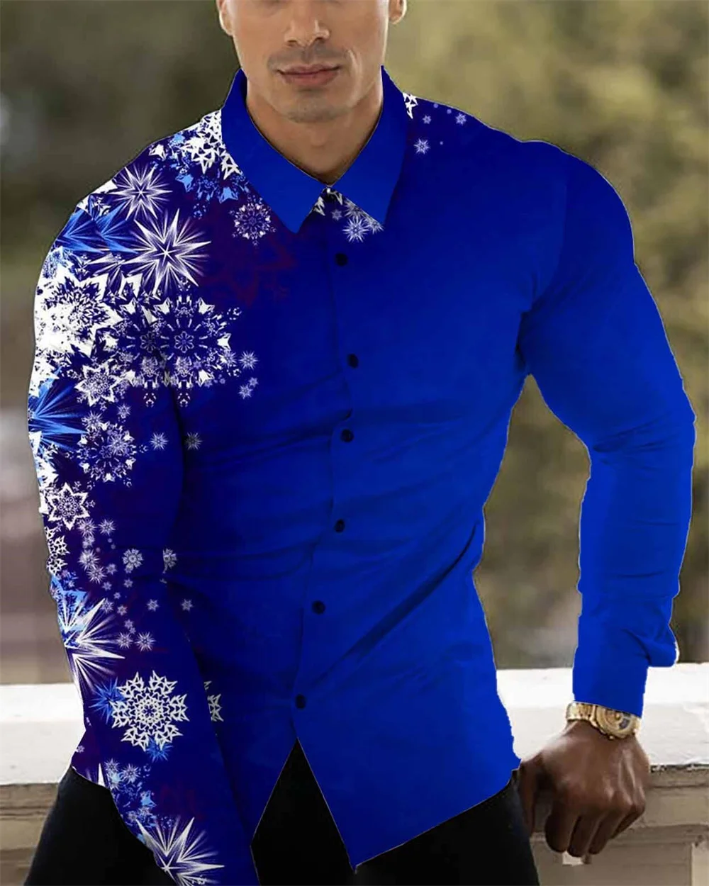 New parties fashion social men's buttons Shirt casual designer prints long -sleeved top men's lapel men's clothing 2023
