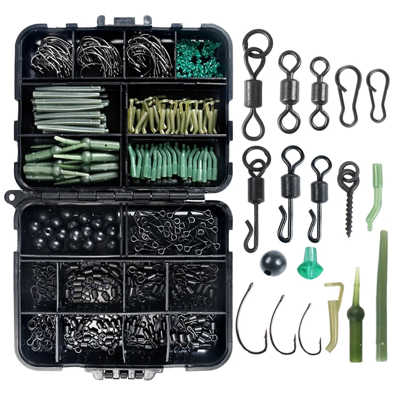 

Carp Fishing Tackle Kit,Carp Fishing Equipment 420Pcs Carp Fishing Bait Gear Carp Fishing Hooks Fishing Tackle Kit Box