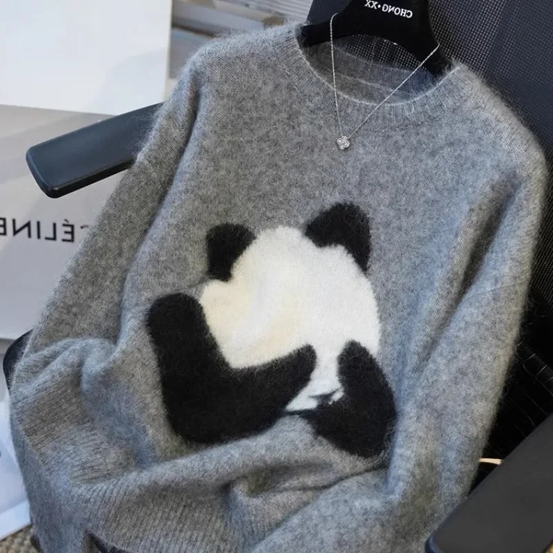 Женский трикотажный пуловер толстый свитер большого размера в Корейском стиле