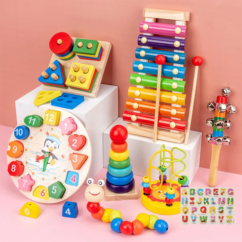 Baby Educational Toys Kids Development Games Wood Puzzles Sensory Toy Montessori Wooden Toys For Babies Children 1 2 3 4 Years