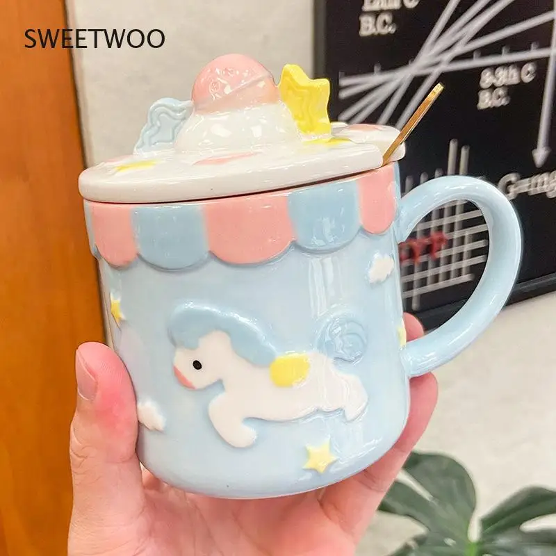 Креативная керамическая кружка в виде клубники для кофе с милыми конфетами