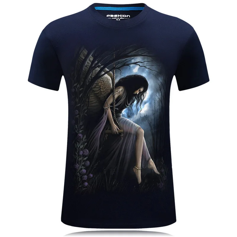 

12344 100% cotton digging the moon print funny mens o-neck t shirts fashion men's tops men T-shirt cool men tshirt male men tee