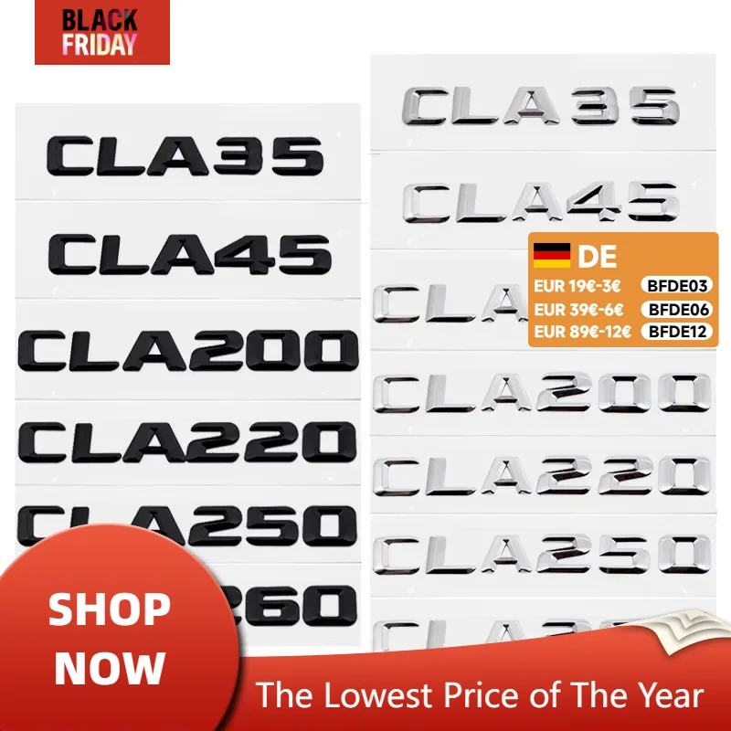 Для CLA Class CLA35 CLA45 CLA63 CLA180 CLA200 CLA220 CLA250 задняя наклейка номер багажника буквенный