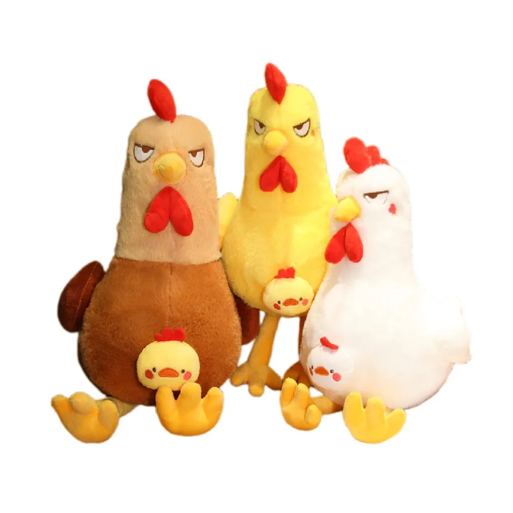 

Creative Chicken Plush Toys Soft Stuffed Animal Cock Furry Doll 45-65CM Children Sleeping Chick Pillow Kids Boys Birthday Gifts