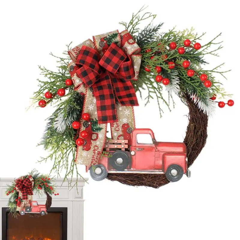 

Front Door Christmas Wreaths Red Truck Christmas Wreath Artistic And Realistic Home Decor Products For Front Doors Back Doors