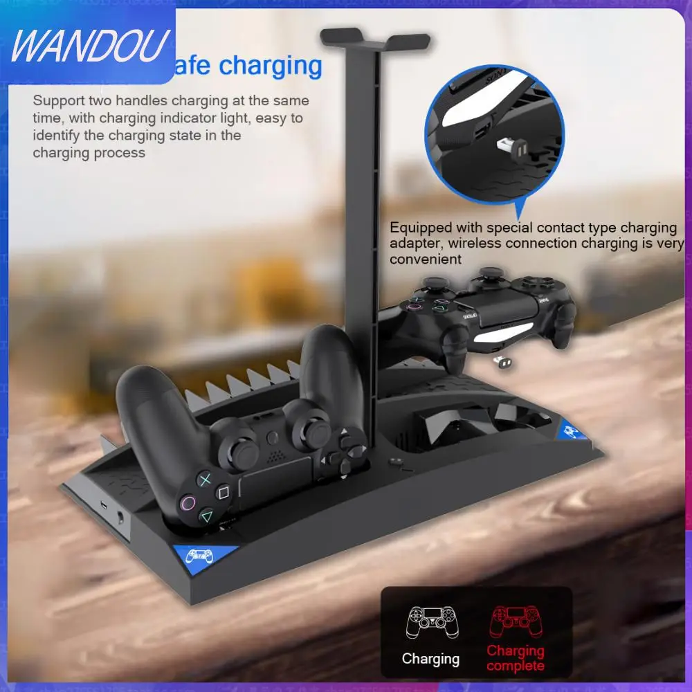 

4h Multifunctional Gaming Stand Black Charging Dock Keep Cool Cooling Fan For / Slim / 4.75v-5.25v Disperse Heat