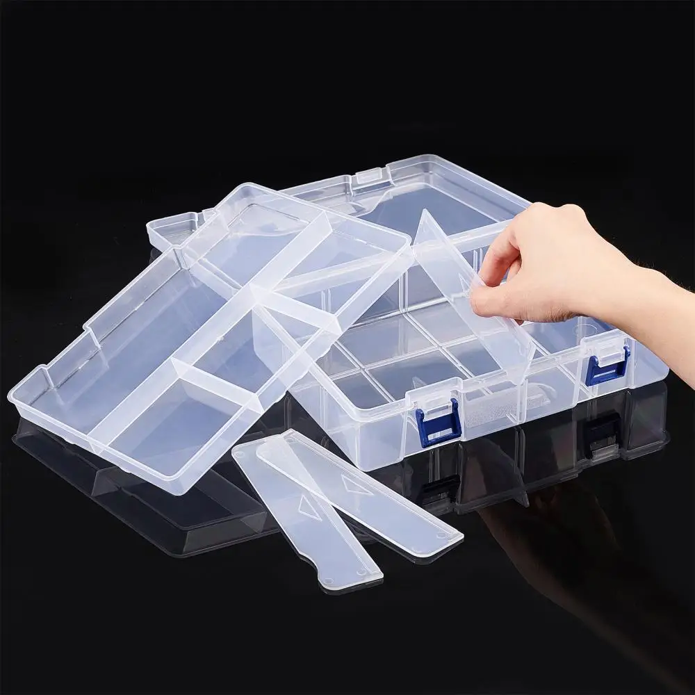 

Double Layer Plastic Jewelry Box Adjustable Dividers Multipurpose Storage Case Beads Bracelet Jewelry Packaging Container