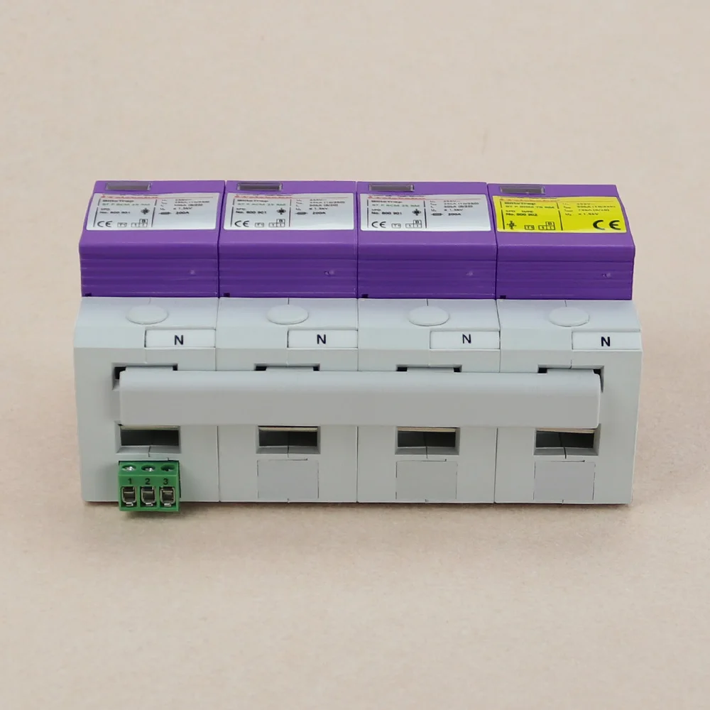 Производитель SPD 30+ лет Telebahn T1+T2 AC 230 В/400 В/255 В 25 кА 50 75 100 3-фазные устройства защиты