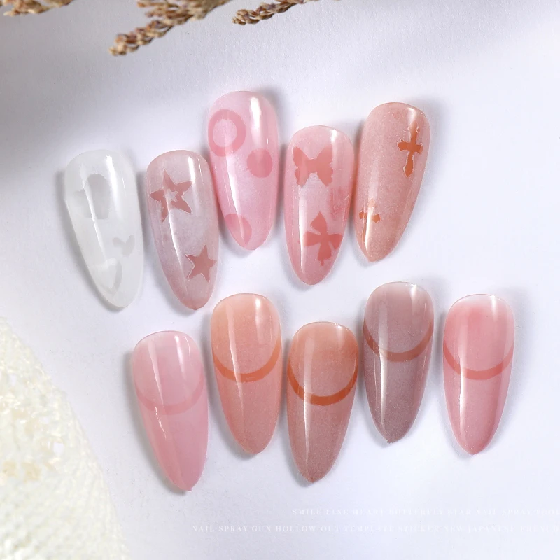 Полоска для дизайна ногтей полый шаблон распыления сделай сам ручная