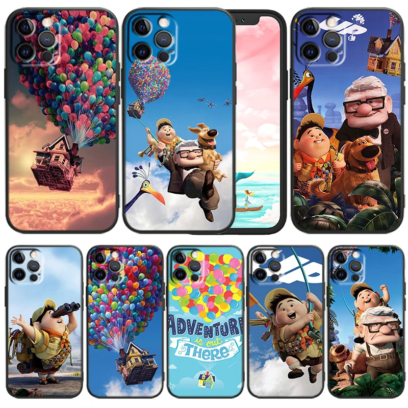 

Disney UP House Phone Case For iPhone 14 13 12 Mini 11 XS Pro Max X XR 8 7 6 Plus 5 SE 2020 Black Funda TPU Cover