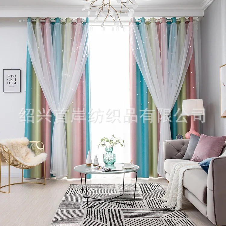 

00386-STB- Curtains for Living Dining Room Bedroom Luxury Nordic Cotton and Linen White Heads Shading Bead Window