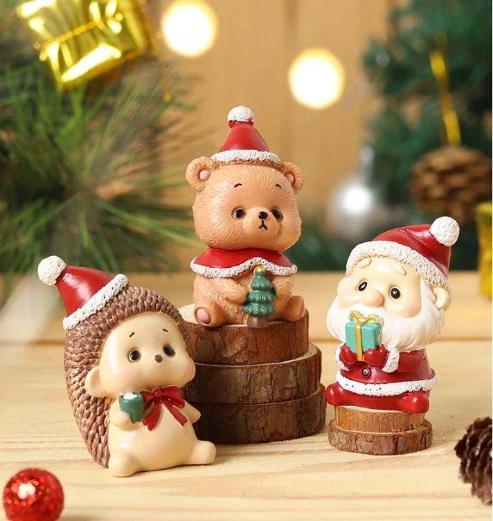

Mini Resin Christmas Ornaments,Christmas Theme Resin Miniature Pendant Decoration DIY Kit Fairy Garden Dollhouse Decor Desktop