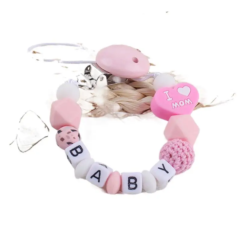 Персонализированные именные зажимы для соски силиконовый атташе ручной работы