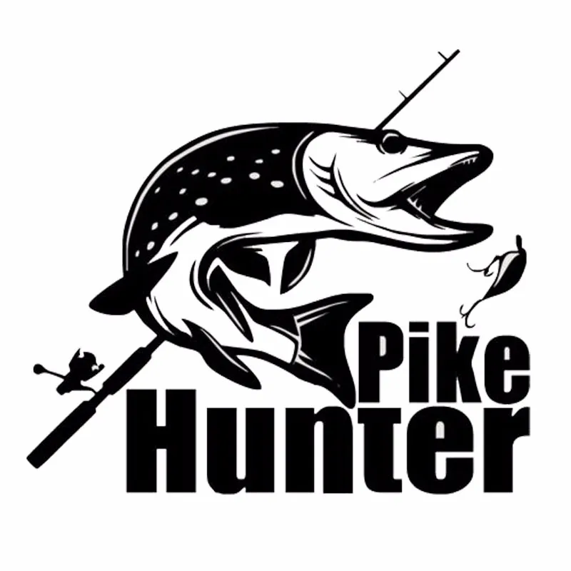 

Fashion Pike Hunter Fishing Bite Car Stickers Tuna Gold Fish Decals Accessories for Universal Auto Motorcycle PVC,22cm*19cm