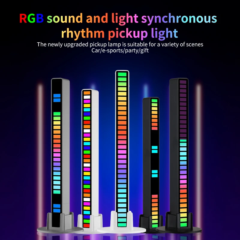 

RGB Голосовое управление аудио Голосовое управление музыкальный ритм лампа Светодиодная атмосфера освещение для компьютера автомобиля атм...