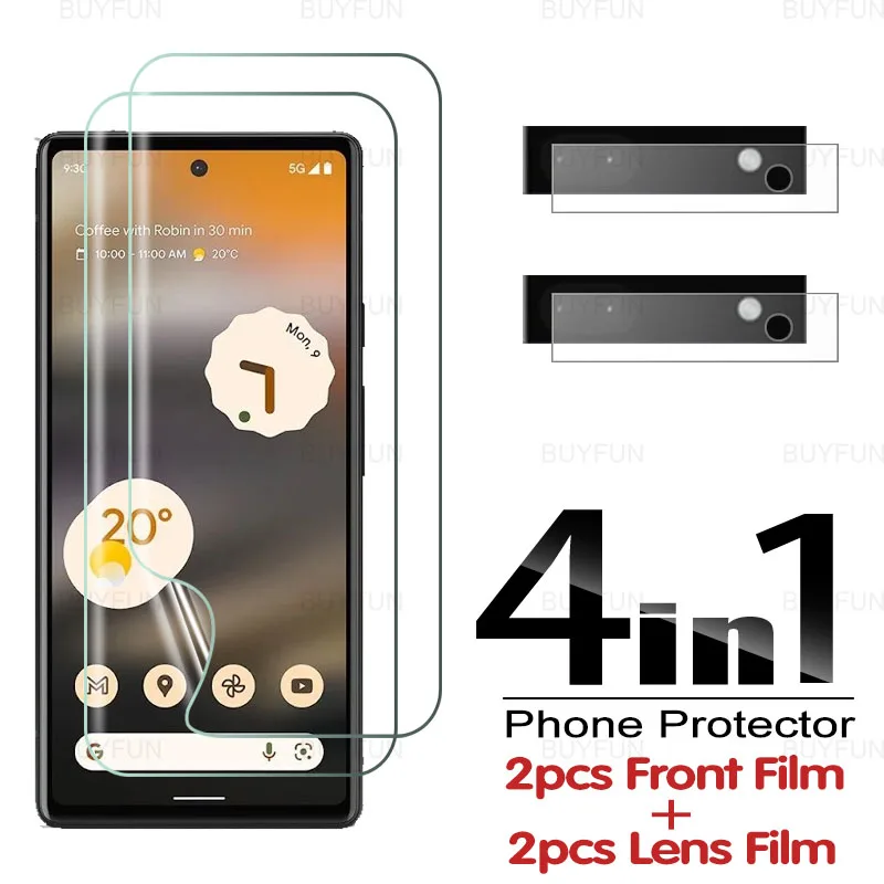 

4-в-1 Защитная пленка для Google Pixel 6A 6 6Pro полное покрытие Передняя Гидрогелевая пленка для Google Pixel 6a 6,1 дюймов GX7AS пленка для камеры