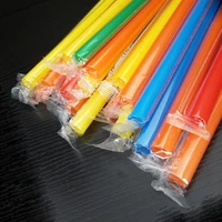 100pcs disposable straws multicolor wide large milktea milkshake plastic drinking straws for wedding party bar accessories