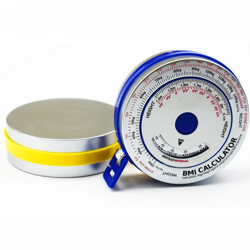 

Tape Measure BMI Body Mass Index Push-button Retractable Locking Tape 150cm Calculator Diet Easy By Yourself Measures Tools