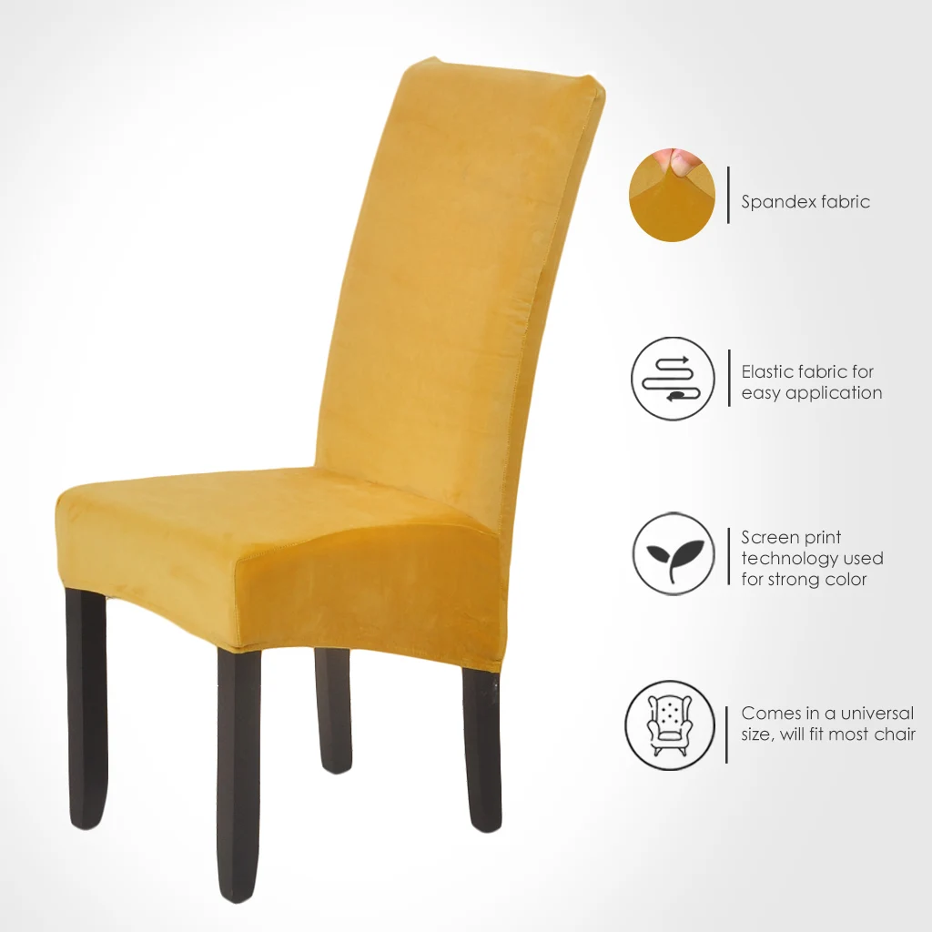 

Velvet Chair Cover Large Size Spandex Chair Cover for Dining Room Office Plastic Chairs