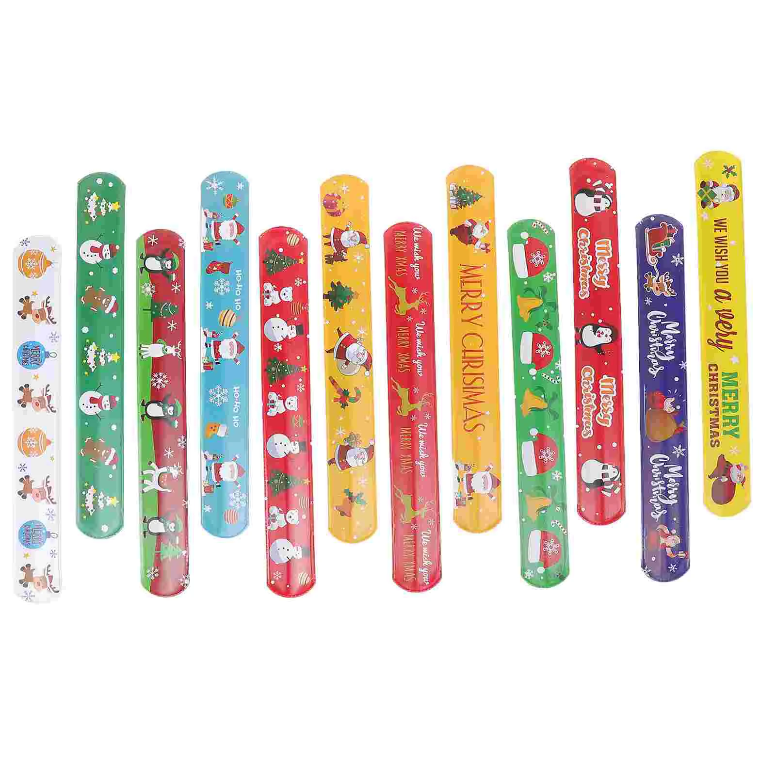 

Christmas Snap Wristbands Slap Bracelets For Kids Party Favors Cartoon Theme Tape