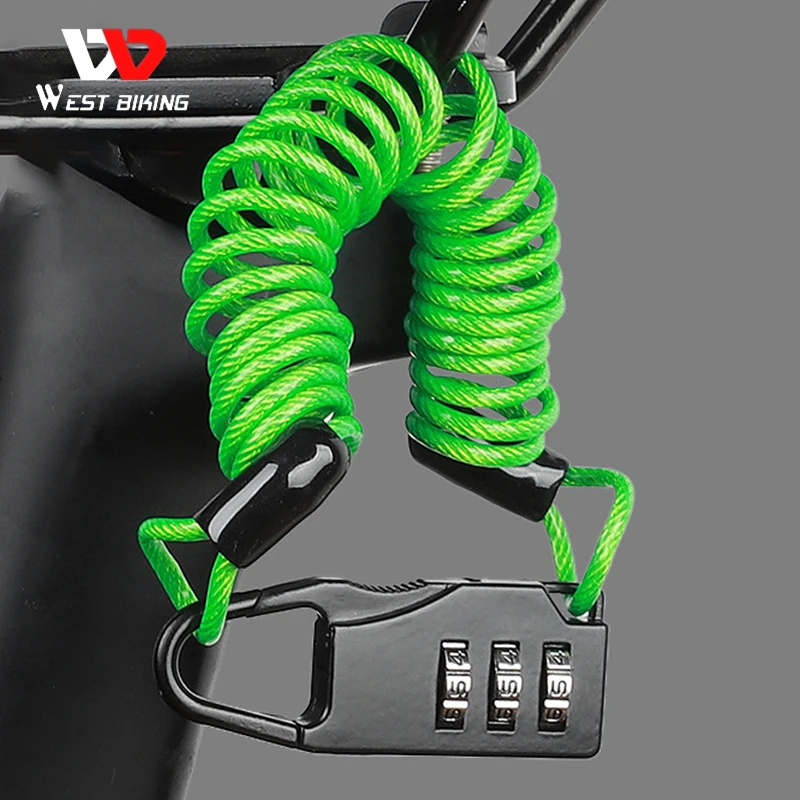 

Портативный велосипедный замок с кодом, замок для горного велосипеда с 3-значным кодом, Противоугонный кабель для мотоциклетного шлема, две...